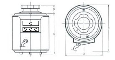 Technical Drawings - Single-phase variators for bench or protected back-of-board - 300-500 VA